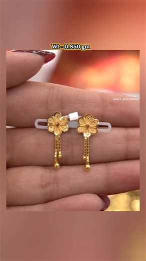 Under 1 gram gold earring design for daily use 😍✨#shorts #ytshorts #viralvideo #jewellery