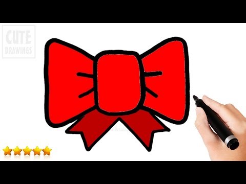 How to Draw a Simple Red Bow 🎀 Easy and Cute Step-by-Step Drawing Tutorial for Kids and Beginners