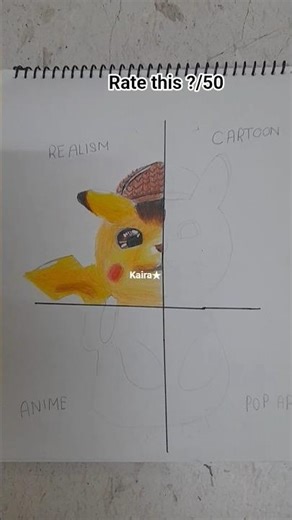 Drawing Pikachu in different art styles part 1✨ | KairaArtz #shorts