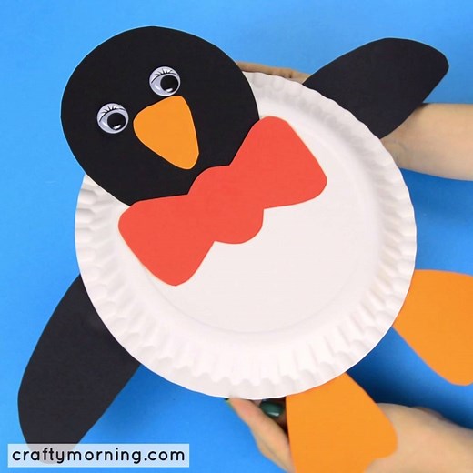 PAPER PLATE PENGUIN...super cute craft for the kids!! https://www.craftymorning.com/paper-plate-penguin-craft | Crafty Morning