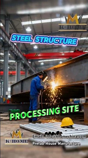 Steel structure parts | Prefab processing | Construction site 🏗#PEBsteelstructure #steelbuildings