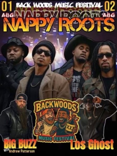 This weekend, Aug 1st we’re rocking the backwoods music festival in Lebanon, TN 🎟️ https://www.eventbrite.com/e/backwoods-music-festival-tickets-1357742126249?utm_experiment=test_share_listing&aff=ebdsshios | Nappy Roots