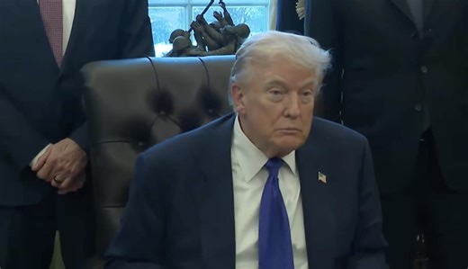 'It's never been so beautiful': Trump brags about his tacky makeover of the Oval Office during outlandish tangent in briefing