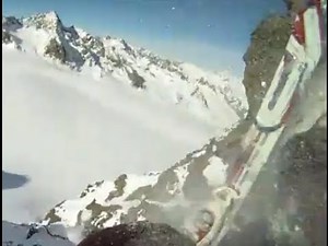 Skier Falls Off Giant Cliff with GoPro Helmet Cam Rolling