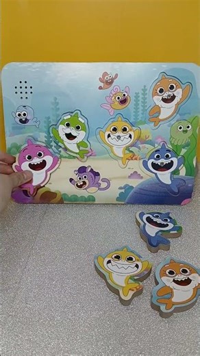 Cute Baby Sharks wooden puzzle