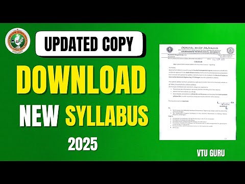 How to Download VTU 2025 Scheme Syllabus | VTU Syllabus 2025 Scheme | VTU Updated Syllabus 2025