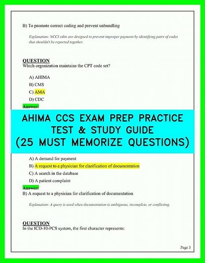 AHIMA CCS EXAM PREP 2026: PRACTICE TEST & STUDY GUIDE 25 MUST MEMORIZE QUESTIONS - UPDATED 2026!!