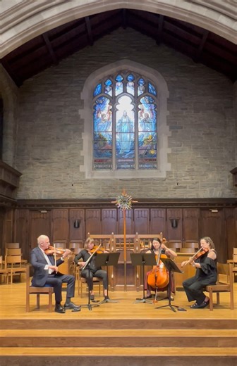 Here's a sneak peek of Thursday's FREE concert at Old Town Hall! Copeland String Quartet will play music of American composers in celebration of the 250th anniversary of the United States. Concert at 12:30 pm; enter through the Delaware History Museum 504 N Market St, Wilmington | Market Street Music