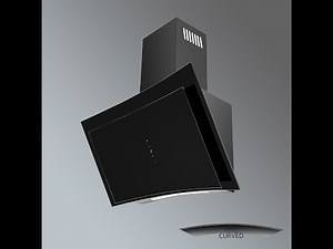 Luxair Cooker Hoods - Curva Black Glass Cooker Hood