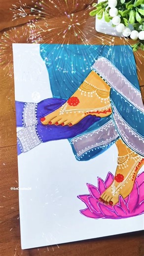 Radha Krishna drawing 💜💙|| Radha Rani Charan drawing #art #trending #shorts #radhakrishna