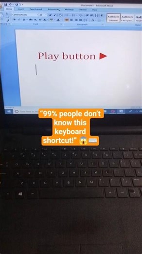 insert play button in ms word using Short cut keys #insertplaybutton #computerbasics #dailyshortcut
