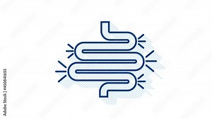 Colitis for medical design. Gastroenterology. Gut constipation icon design. Health care. Motion graphics.