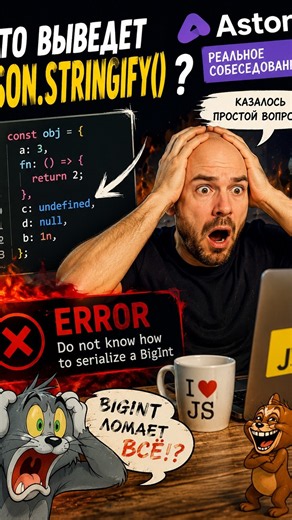 Что выведет JSON.stringify? Подвох на собеседовании