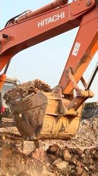 INSANE Excavation Power! HITACHI ZAXIS 350 Big Bucket Loading 41-Ton Dump Trucks Nonstop! #shorts