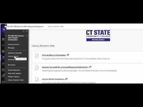 Blackboard Course Navigation