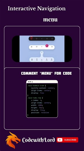 🔥 Animated Floating Navigation Menu Using HTML, CSS & JavaScript #shorts