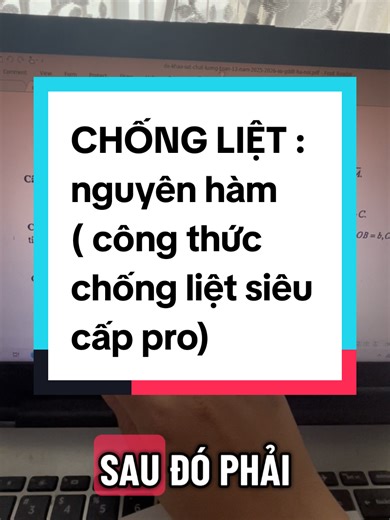 CHỐNG LIỆT : họ nguyên hàm ( công thức chống liệt siêu cấp pro)#toan #toan12 #thptqg2026 #keotoanlenbo #nguyenham