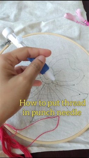 How to use punch needle 😊👊l Easy embroidery 🎉💕
