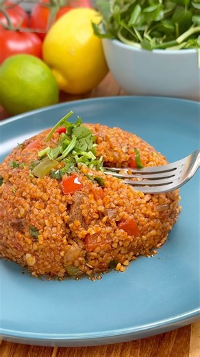 Rich Tomato Lamb & Bulgur Pilaf😋🔥