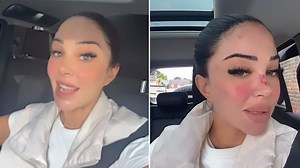 Tulisa arrives in London for a day of six beauty treatments