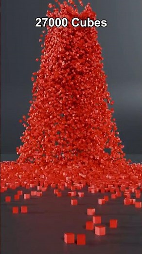 From 1 to 27,000 Cubes – Satisfying Blender Physics Simulation!
