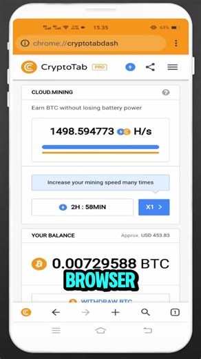 Modal HP! Cara Menambang Bitcoin di Cryptotab #Shorts
