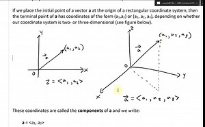In this video I show how we can treat vectors algebraically by introducing a coordinate system and the concept of a position vector. Watch video on YouTube: https://youtu.be/mvxphs6j2M0 This video was taken from my earlier video listed below: - Vectors and the Geometry of Space: Vectors: https://youtu.be/0lJiVlKw4Kc - Video notes: https://peakd.com/hive-128780/@mes/vectors-and-the-geometry-of-space-vectors - Playlist: https://www.youtube.com/playlist?list=PLai3U8-WIK0EiRECLVkBCcFhSpbSz8XIw | Mat