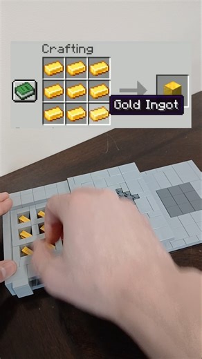 Crafting A Block Of Gold From Minecraft Out Of Lego #minecraft #lego #legominecraft