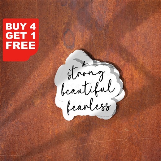 Strong Beautiful Fearless Sticker, Motivational Sticker, Gym Laptop Decals, Gym Tumbler Stickers, Water Bottle Sticker, Water Bottle Decal - Etsy New Zealand