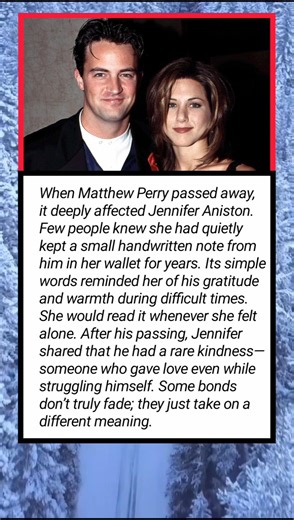 Jennifer Aniston Reveals Matthew Perry’s Secret Note 💔 | This Will Break You #shorts