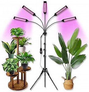 Grow Lights for Indoor Plants, Full Spectrum led Grow Light with Stand, Auto On/Off Timing 3/6/9/12/15/18H & 11 Brightness Levels, Plant Light for Indoor Plants with Red+Blue+Sunlike