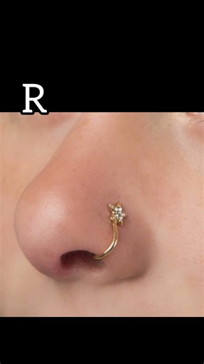 simple and elegant nose ring style/beautiful nose ring according to your name alphabet #viralvideo