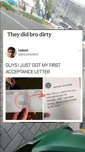 The Harvard rejection letter is ruthless. 💀 #memes