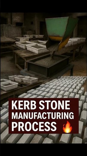 "Kerb Stone Manufacturing Process in Factory 🔥 | Civil Engineering Shorts"
