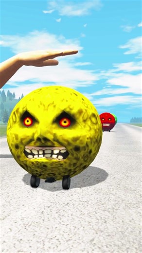 Crazy Evil Green Ball Attack on the Road! 😱 | BeamNG.drive Crash Challenge