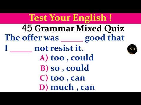Tenses Quiz – Mixed Exercise | Correct Form of Verb | All 12 Tenses Test | No.1 Quality English