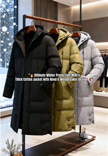 Stay Warm & Stylish: Men's Long Hooded Winter Jacket