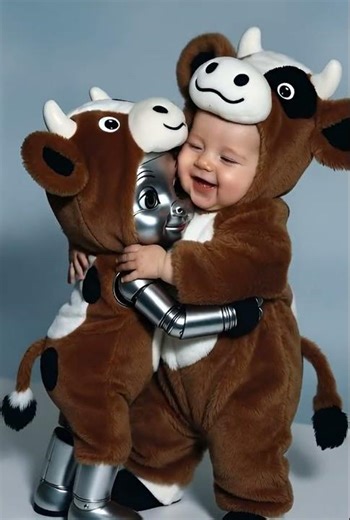 Robot Hugging a Baby… Cutest Thing Ever! 🥹”