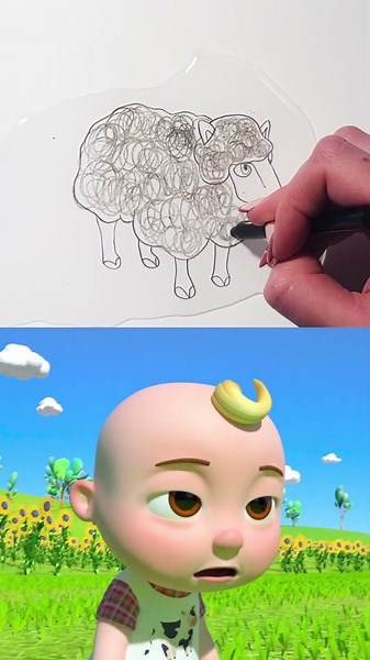 Baa Baa Draw The Sheep In Water! 💧 Create With CoComelon Craft Tutorials #kids #shorts