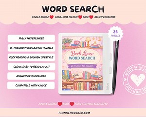 Word Search Puzzle Book for Kobo Libra Colour & Kindle Scribe – 25 Digital Puzzles - Etsy