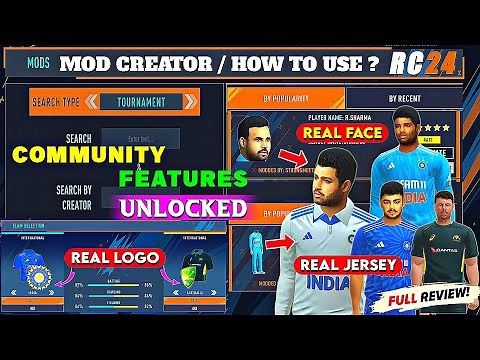Real Cricket™ 24 MOD Creator Unlocked & How To Use | Rc24 COMMUNITY Feature - FULL REVIEW !!