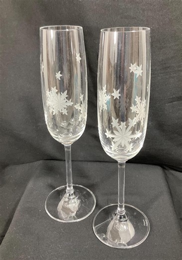 Marquis by Waterford "winterfest "snowflake" Crystal Champagne Flutes Set of 2 - Etsy