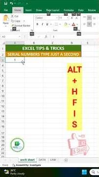 Excel Tips & Tricks - 5 | Serial Numbers Typing Just a Second