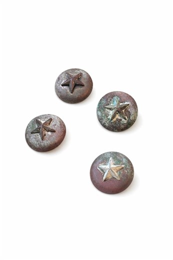 Vintage Brass Star Shank Buttons Set of 4 – 7/8” Western Metal Buttons – Early to Mid 20th Century Rustic Patina - Etsy