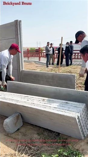 Fast Precast Wall Installation 🧱 #construction