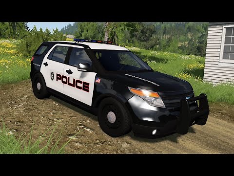 BeamNG.drive - Ford Explorer Limited Police 2011 - Car Show Test Drive Crash . 4K 60fps.