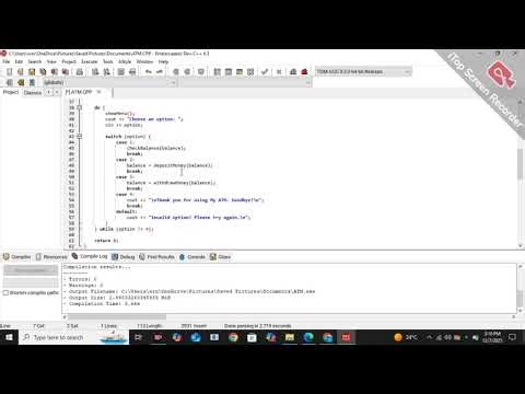 Simple ATM system based on core programming concepts in C++
