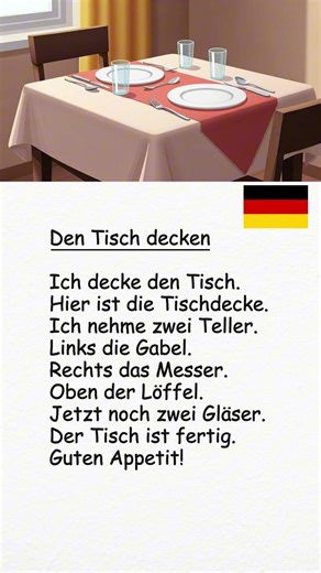 Learn German with a story: Setting the Table 🍽️ #germanstory #germanlanguage