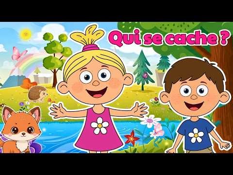 Qui se cache 🐻 Qui se cache ? 🐻 | Comptine Amusante | Chanson avec Paroles karaoké | Bé Lila 🎶