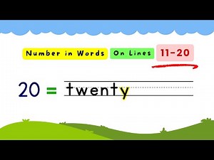 Number Names 11 to 20 on Lines | Learn Numbers with Spelling for Kids | Number in Words (11-20)